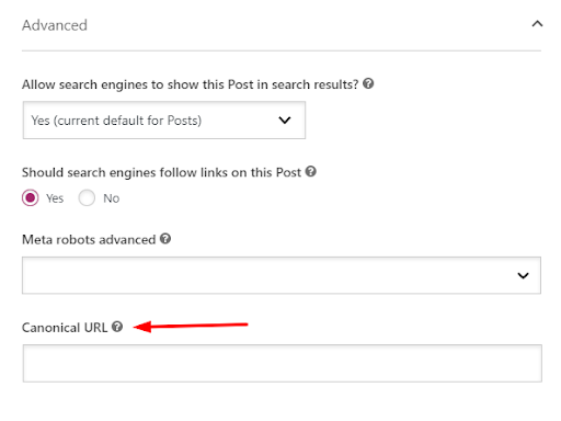 come aggiungere l'URL canonico in wordpress passo 1